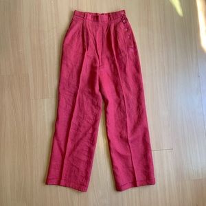 Vintage 80s Linen High-Waisted Pants